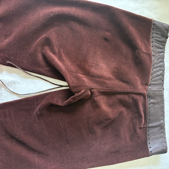 Bisou Bisou Corduroy Pants with Leather Trim - Picture 4 of 7